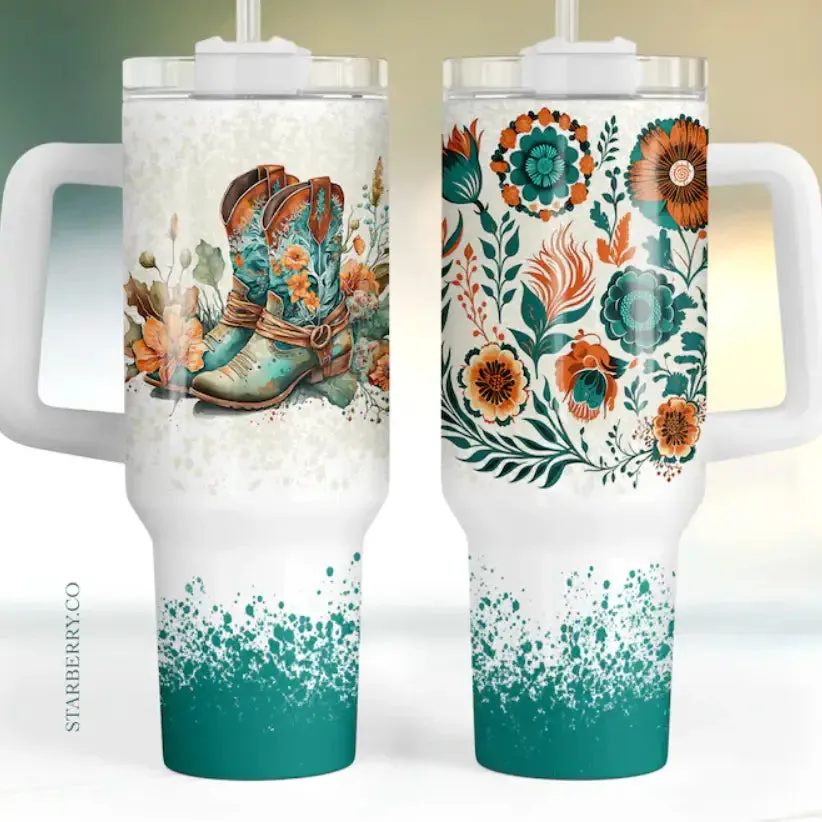 Turquoise Boots 40oz Tumbler