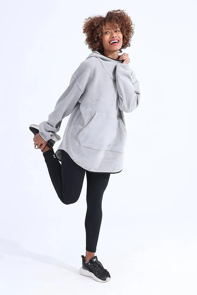 Unsiex Gray Fleece Hoodie