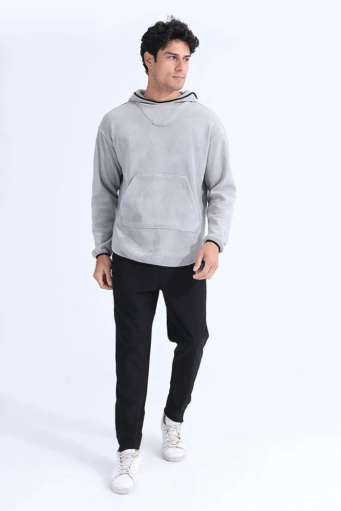 Unsiex Gray Fleece Hoodie