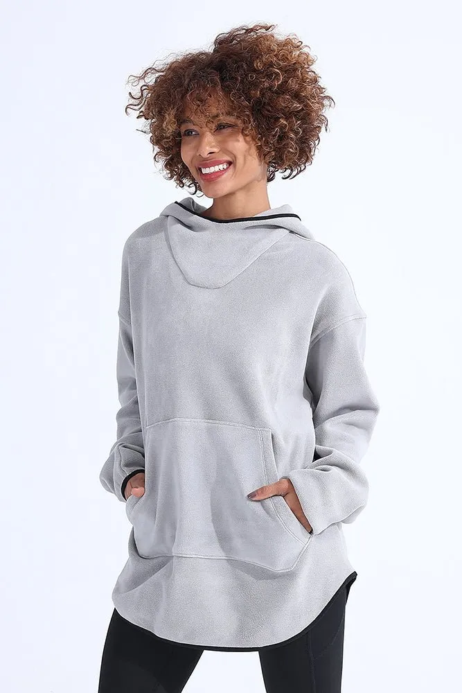 Unsiex Gray Fleece Hoodie