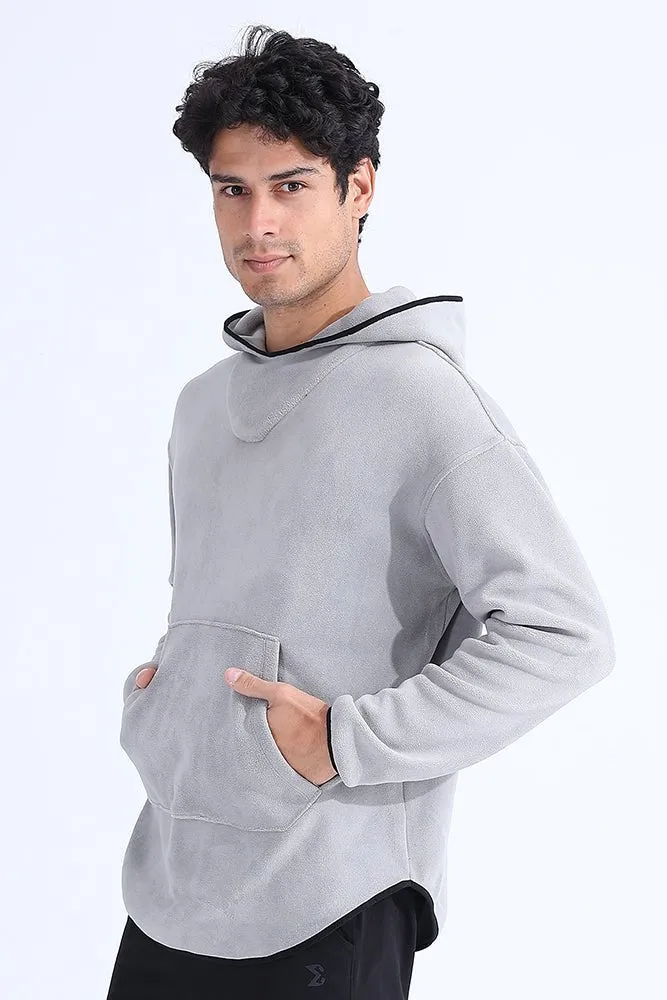 Unsiex Gray Fleece Hoodie