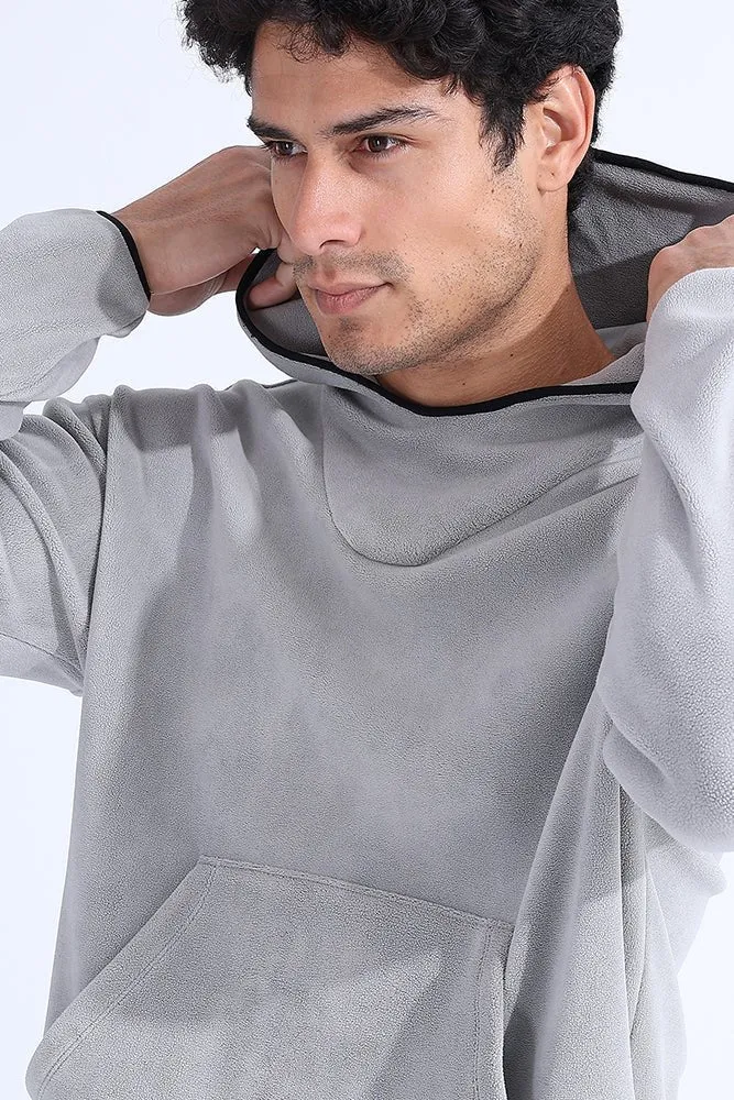 Unsiex Gray Fleece Hoodie