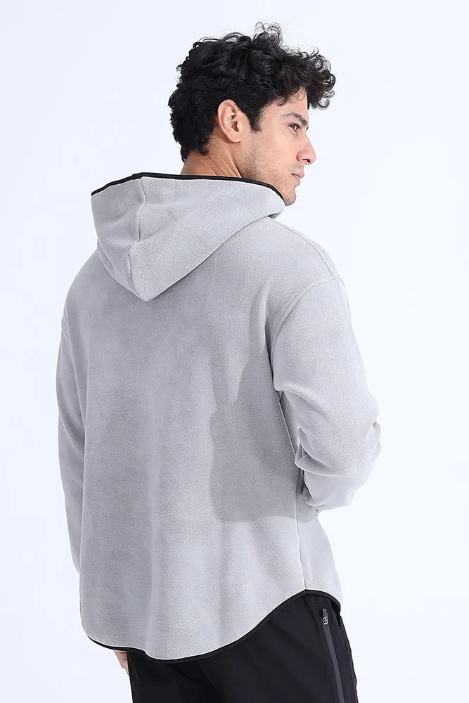 Unsiex Gray Fleece Hoodie