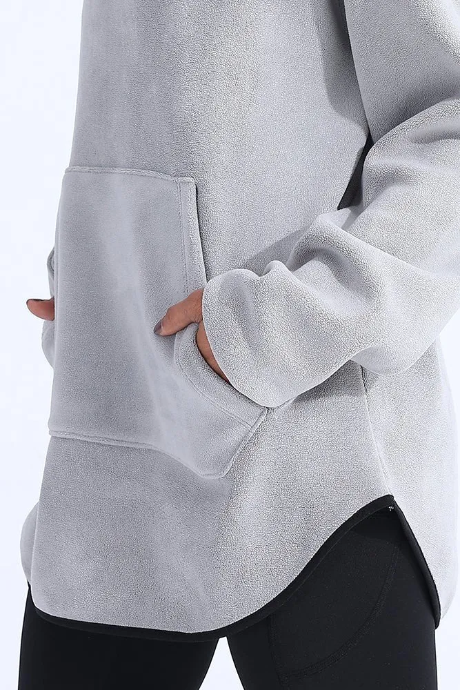 Unsiex Gray Fleece Hoodie