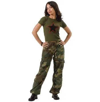 Women's Camo Vintage Style Paratrooper Fatigue Pants