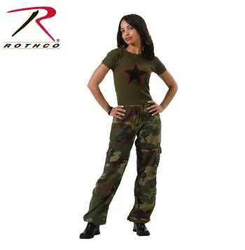 Women's Camo Vintage Style Paratrooper Fatigue Pants