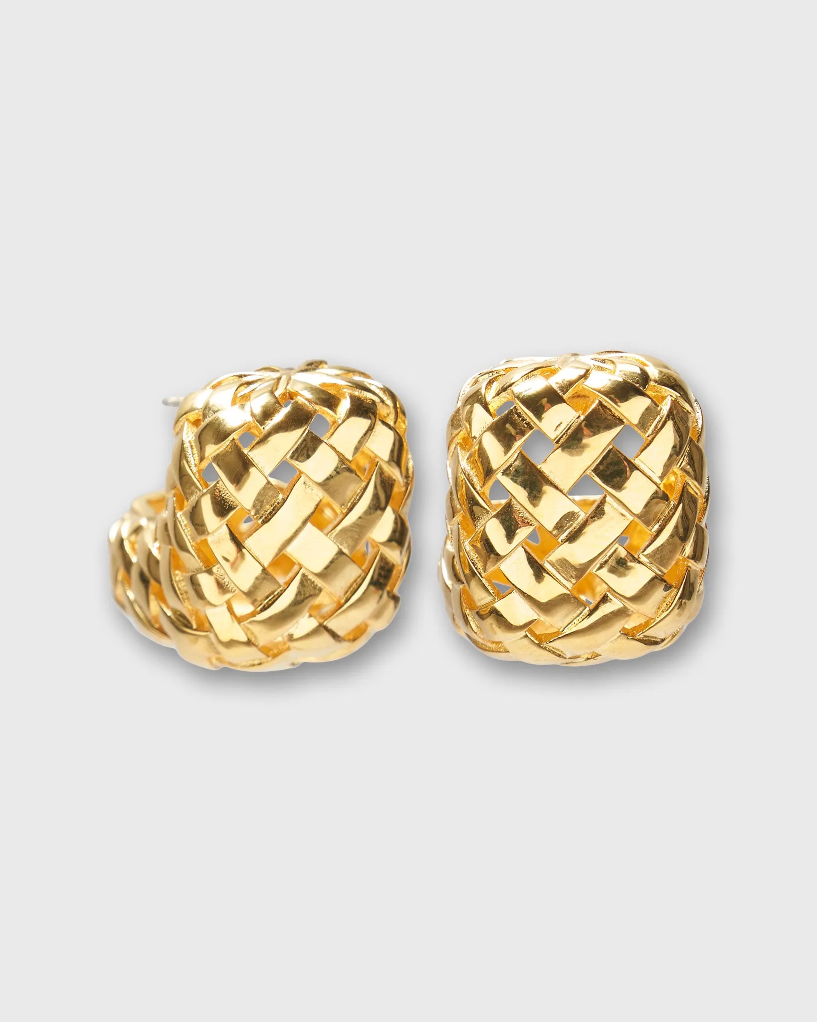 Woven Hoop Earrings in Gold